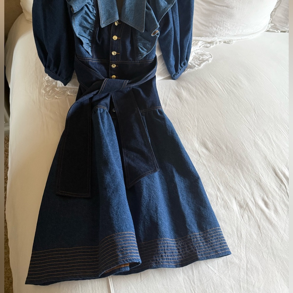 Farm Rio Patch Denim midi dress - Picture 3 of 7